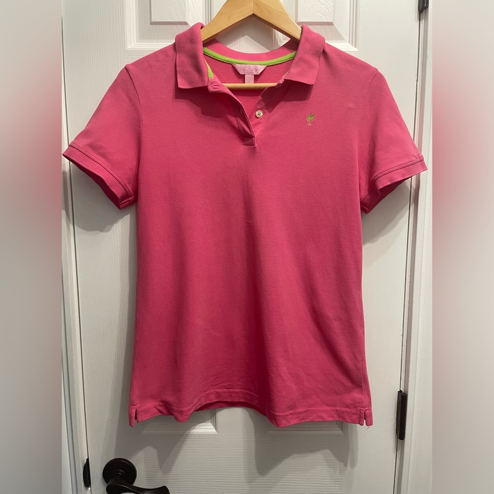 Lilly Pulitzer Top Women’s Pink Golf Polo Preppy Tenniscore Size Large
